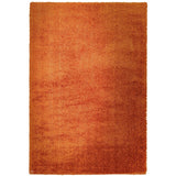 Payton Soft Shimmer Silky Polyester Plain Shaggy Orange Rug