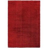 Payton Soft Shimmer Silky Polyester Plain Shaggy Red Rug