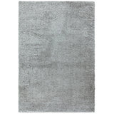 Payton Soft Shimmer Silky Polyester Plain Shaggy Silver Rug