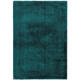 Payton Soft Shimmer Silky Polyester Plain Shaggy Teal Rug