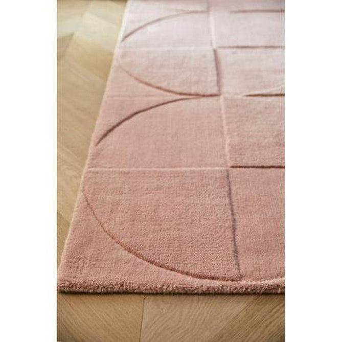 Penny Modern Geometric 3D Hand-Carved Hi-Low Soft Textured Wool Blush Pink Rug-Origins-Rug Love - The Most Loved Rug Store