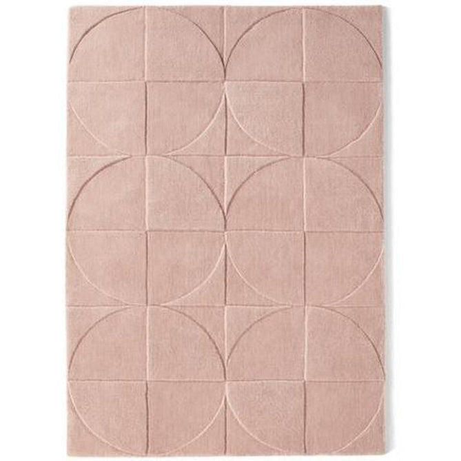 Penny Modern Geometric 3D Hand-Carved Hi-Low Soft Textured Wool Blush Pink Rug-Origins-Rug Love - The Most Loved Rug Store