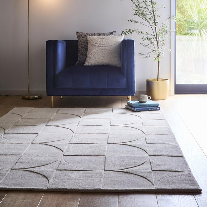 Penny Modern Geometric 3D Hand-Carved Hi-Low Soft Textured Wool Cream Rug-Origins-Rug Love - The Most Loved Rug Store