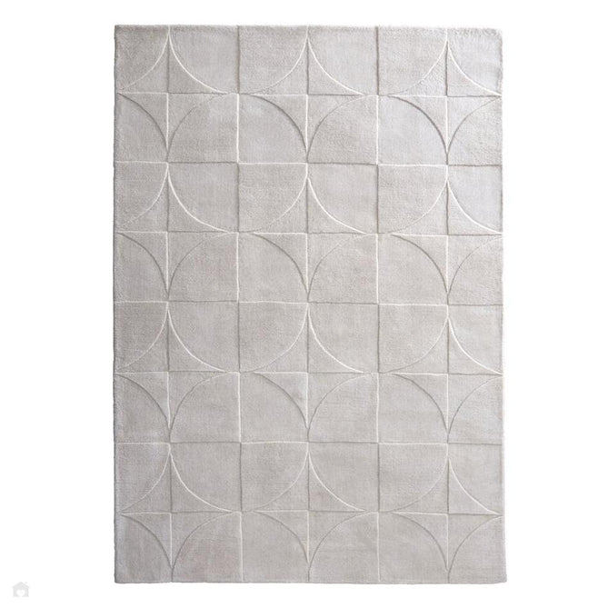 Penny Modern Geometric 3D Hand-Carved Hi-Low Soft Textured Wool Cream Rug-Origins-Rug Love - The Most Loved Rug Store