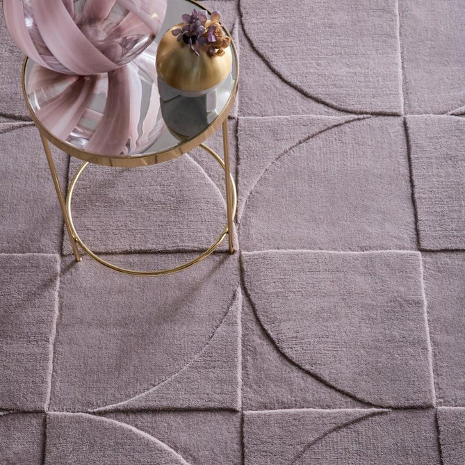Penny Modern Geometric 3D Hand-Carved Hi-Low Soft Textured Wool Pale Mauve Rug-Origins-Rug Love - The Most Loved Rug Store