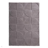 Penny Modern Geometric 3D Hand-Carved Hi-Low Soft Textured Wool Pale Mauve Rug