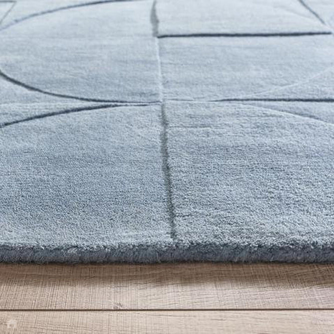 Penny Modern Geometric 3D Hand-Carved Hi-Low Soft Textured Wool Steel Blue Rug-Origins-Rug Love - The Most Loved Rug Store