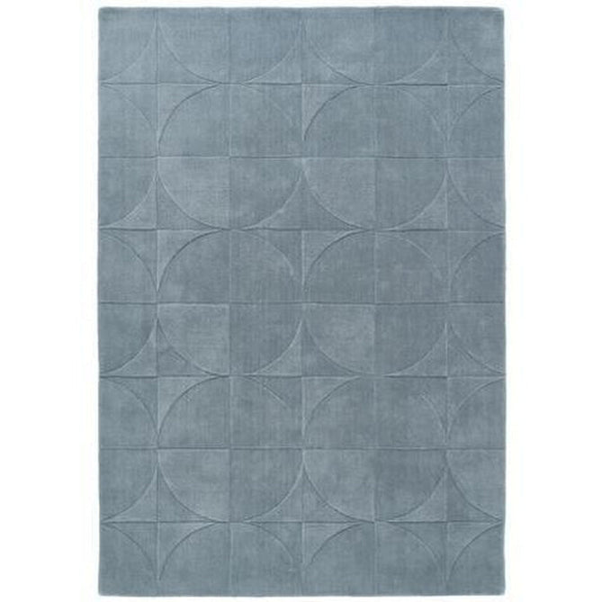 Penny Modern Geometric 3D Hand-Carved Hi-Low Soft Textured Wool Steel Blue Rug-Origins-Rug Love - The Most Loved Rug Store