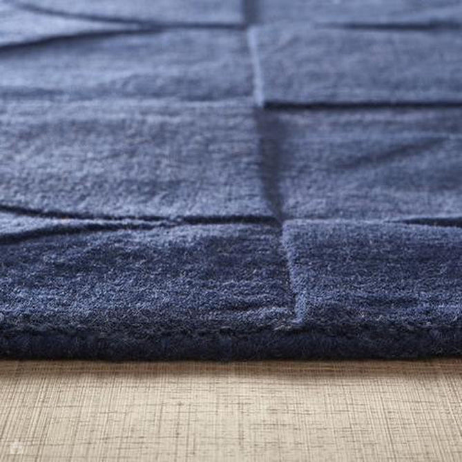 Penny Modern Geometric 3D Hand-Carved Hi-Low Textured Wool Infinity Blue Rug-Origins-Rug Love - The Most Loved Rug Store