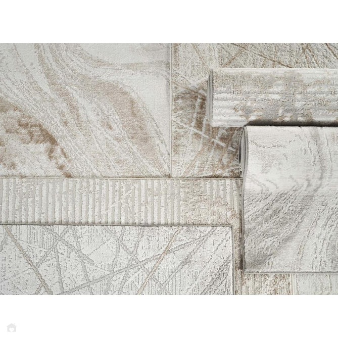 Perla Molten PER02 Modern Abstract Distressed Metallic Shimmer Soft Textured Polyblend Short Pile Ivory/Oatmeal Beige/Champagne/Stone Taupe/Soft Sand Rug-Desire Rugs-Rug Love - The Most Loved Rug Store
