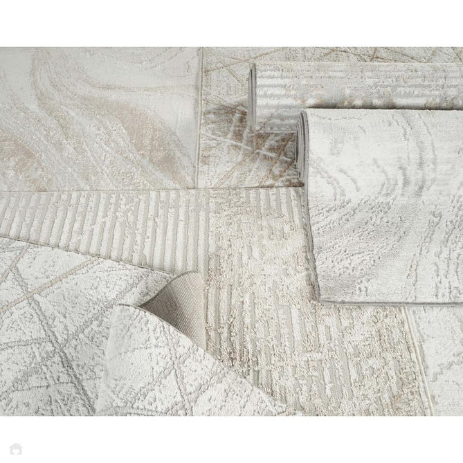 Perla Molten PER02 Modern Abstract Distressed Metallic Shimmer Soft Textured Polyblend Short Pile Ivory/Oatmeal Beige/Champagne/Stone Taupe/Soft Sand Rug-Desire Rugs-Rug Love - The Most Loved Rug Store