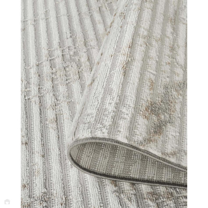 Perla Molten PER02 Modern Abstract Distressed Metallic Shimmer Soft Textured Polyblend Short Pile Silver Grey/Pearl White/Steel/Smoke Taupe/Gunmetal Rug-Desire Rugs-Rug Love - The Most Loved Rug Store