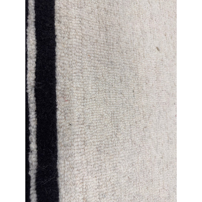 Piper Modern Plain Textured Loop Pile Smooth Border Hand-Woven Wool Cream/Black Rug-Origins-Rug Love - The Most Loved Rug Store