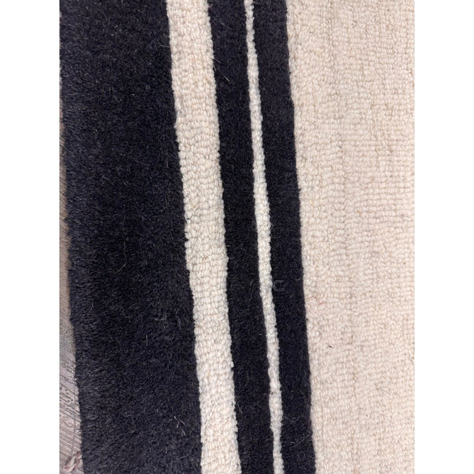 Piper Modern Plain Textured Loop Pile Smooth Border Hand-Woven Wool Cream/Black Rug-Origins-Rug Love - The Most Loved Rug Store