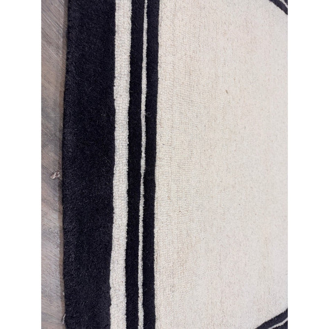 Piper Modern Plain Textured Loop Pile Smooth Border Hand-Woven Wool Cream/Black Rug-Origins-Rug Love - The Most Loved Rug Store