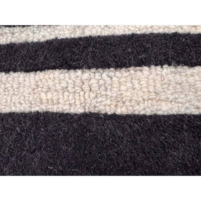 Piper Modern Plain Textured Loop Pile Smooth Border Hand-Woven Wool Cream/Black Rug-Origins-Rug Love - The Most Loved Rug Store