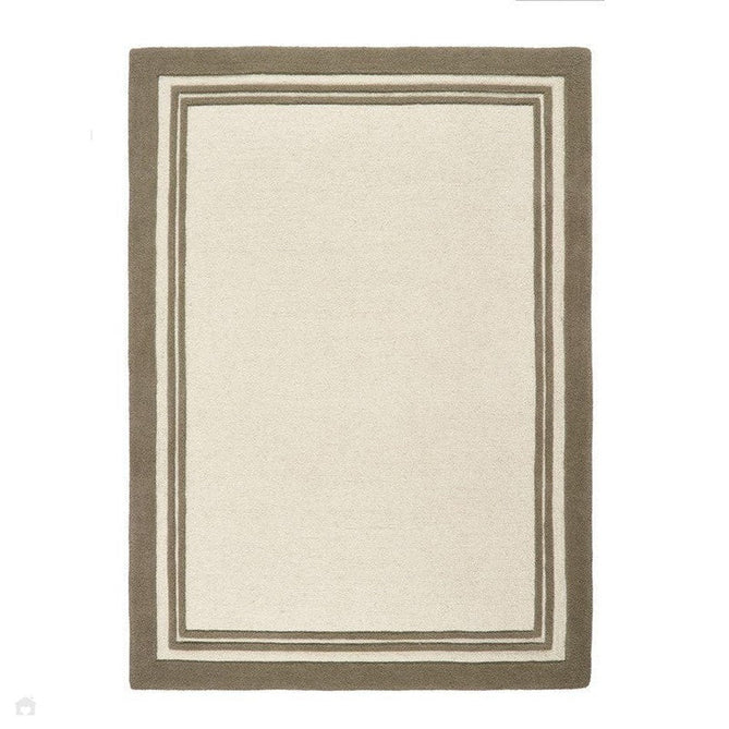 Piper Modern Plain Textured Loop Pile Smooth Border Hand-Woven Wool Cream/Taupe Rug-Origins-Rug Love - The Most Loved Rug Store