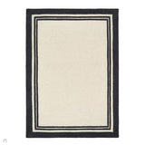 Piper Modern Plain Textured Loop Pile Smooth Border Hand-Woven Wool Monochrome/Cream/Black Rug 120 x 170 cm