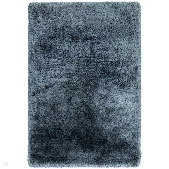 Plush Luxury Super Thick Heavyweight High-Density Hand-Woven Soft High-Pile Plain Polyester Tonal Textured Metallic Shimmer Shaggy Airforce Blue Round Rug-Asiatic Carpets-Rug Love - The Most Loved Rug Store