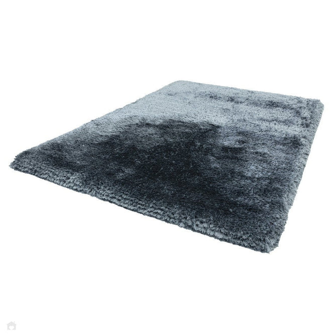 Plush Luxury Super Thick Heavyweight High-Density Hand-Woven Soft High-Pile Plain Polyester Tonal Textured Metallic Shimmer Shaggy Airforce Blue Rug-Asiatic Carpets-Rug Love - The Most Loved Rug Store