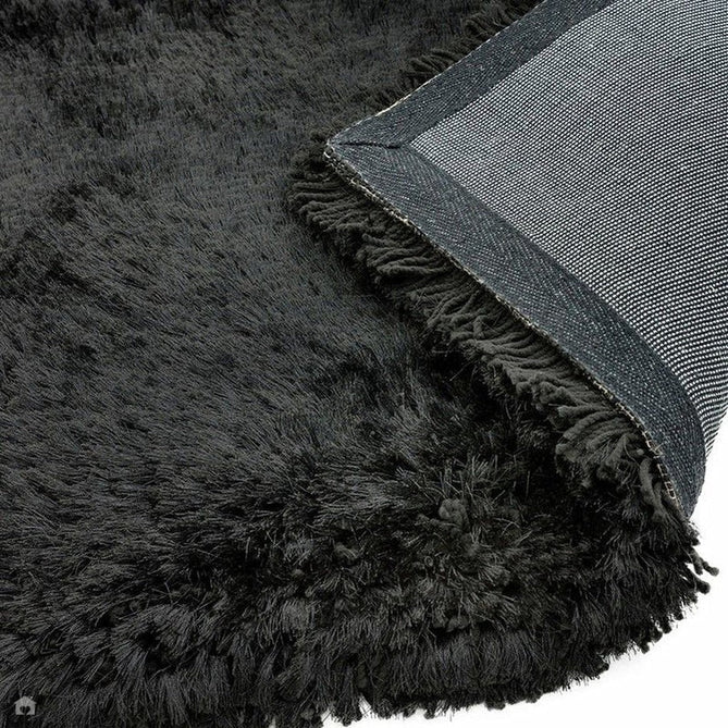 Plush Luxury Super Thick Heavyweight High-Density Hand-Woven Soft High-Pile Plain Polyester Tonal Textured Metallic Shimmer Shaggy Black Rug-Asiatic Carpets-Rug Love - The Most Loved Rug Store