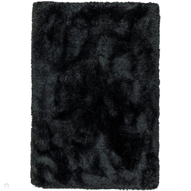 Plush Luxury Super Thick Heavyweight High-Density Hand-Woven Soft High-Pile Plain Polyester Tonal Textured Metallic Shimmer Shaggy Black Rug-Asiatic Carpets-Rug Love - The Most Loved Rug Store