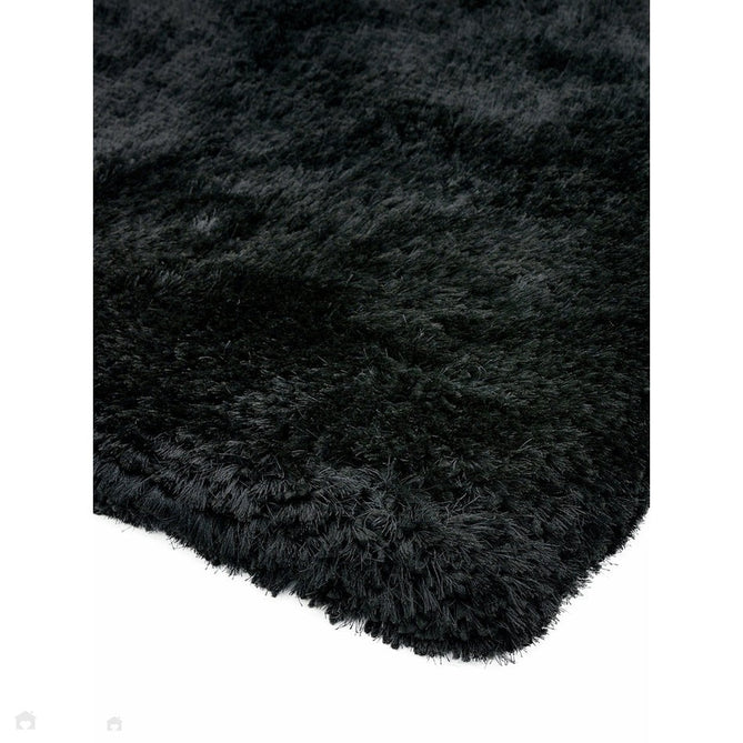 Plush Luxury Super Thick Heavyweight High-Density Hand-Woven Soft High-Pile Plain Polyester Tonal Textured Metallic Shimmer Shaggy Black Rug-Asiatic Carpets-Rug Love - The Most Loved Rug Store
