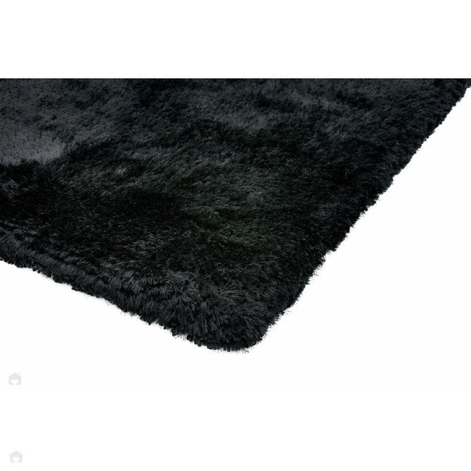 Plush Luxury Super Thick Heavyweight High-Density Hand-Woven Soft High-Pile Plain Polyester Tonal Textured Metallic Shimmer Shaggy Black Rug-Asiatic Carpets-Rug Love - The Most Loved Rug Store