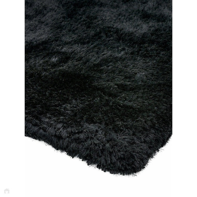 Plush Luxury Super Thick Heavyweight High-Density Hand-Woven Soft High-Pile Plain Polyester Tonal Textured Metallic Shimmer Shaggy Black Rug-Asiatic Carpets-Rug Love - The Most Loved Rug Store