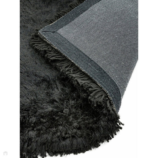 Plush Luxury Super Thick Heavyweight High-Density Hand-Woven Soft High-Pile Plain Polyester Tonal Textured Metallic Shimmer Shaggy Black Rug-Asiatic Carpets-Rug Love - The Most Loved Rug Store