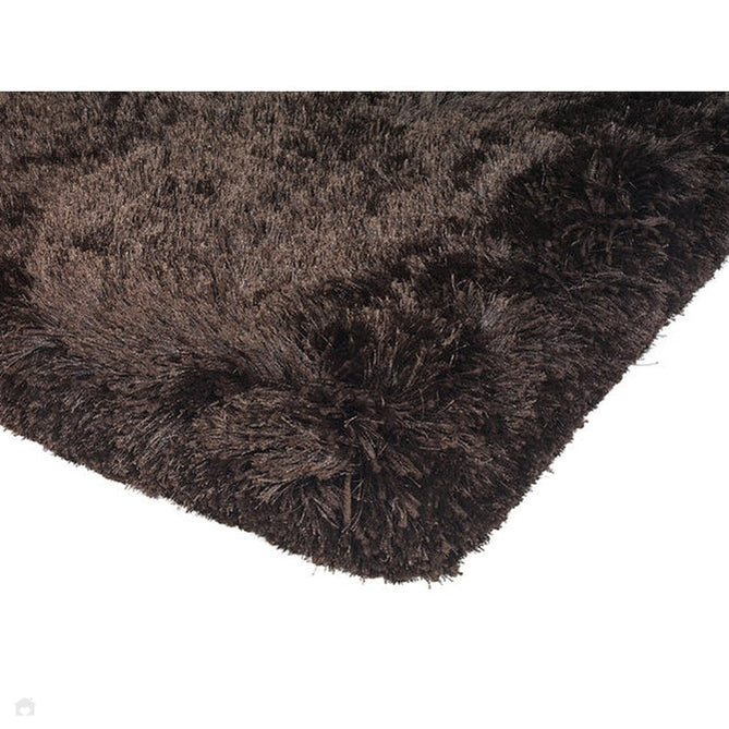 Plush Luxury Super Thick Heavyweight High-Density Hand-Woven Soft High-Pile Plain Polyester Tonal Textured Metallic Shimmer Shaggy Dark Chocolate Rug-Asiatic Carpets-Rug Love - The Most Loved Rug Store