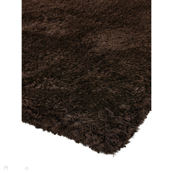 Plush Luxury Super Thick Heavyweight High-Density Hand-Woven Soft High-Pile Plain Polyester Tonal Textured Metallic Shimmer Shaggy Dark Chocolate Rug-Asiatic Carpets-Rug Love - The Most Loved Rug Store