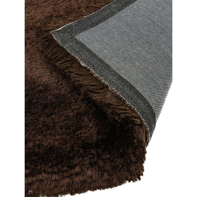 Plush Luxury Super Thick Heavyweight High-Density Hand-Woven Soft High-Pile Plain Polyester Tonal Textured Metallic Shimmer Shaggy Dark Chocolate Rug-Asiatic Carpets-Rug Love - The Most Loved Rug Store