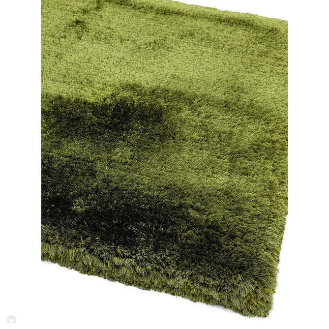 Plush Luxury Super Thick Heavyweight High-Density Hand-Woven Soft High-Pile Plain Polyester Tonal Textured Metallic Shimmer Shaggy Green Rug-Asiatic Carpets-Rug Love - The Most Loved Rug Store