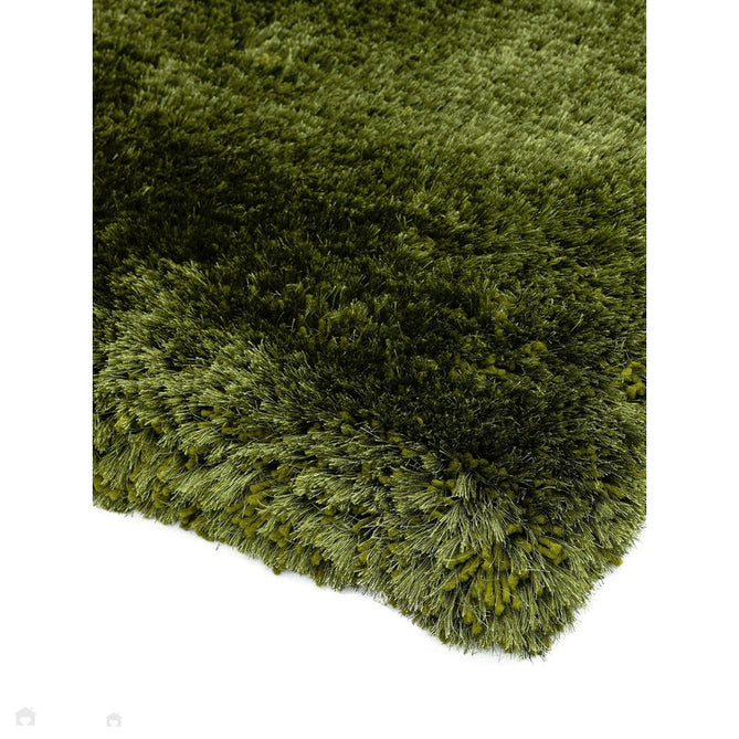 Plush Luxury Super Thick Heavyweight High-Density Hand-Woven Soft High-Pile Plain Polyester Tonal Textured Metallic Shimmer Shaggy Green Rug-Asiatic Carpets-Rug Love - The Most Loved Rug Store