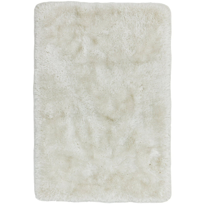 Plush Luxury Super Thick Heavyweight High-Density Hand-Woven Soft High-Pile Plain Polyester Tonal Textured Metallic Shimmer Shaggy Ivory/White Rug 160 x 230 cm