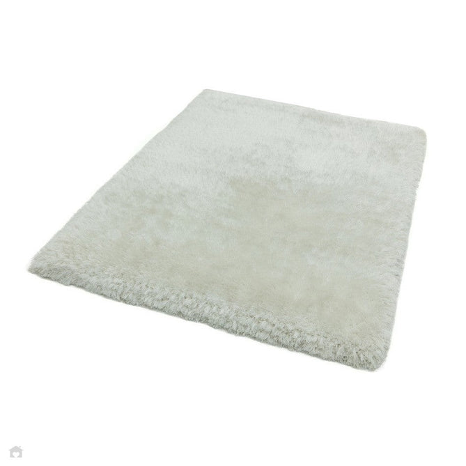 Plush Luxury Super Thick Heavyweight High-Density Hand-Woven Soft High-Pile Plain Polyester Tonal Textured Metallic Shimmer Shaggy Ivory/White Rug-Asiatic Carpets-Rug Love - The Most Loved Rug Store