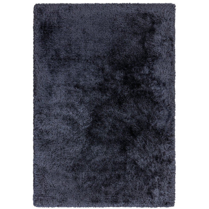 Plush Luxury Super Thick Heavyweight High-Density Hand-Woven Soft High-Pile Plain Polyester Tonal Textured Metallic Shimmer Shaggy Navy Blue Round Rug-Asiatic Carpets-Rug Love - The Most Loved Rug Store