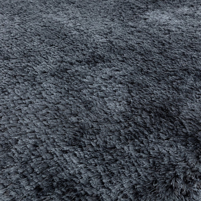 Plush Luxury Super Thick Heavyweight High-Density Hand-Woven Soft High-Pile Plain Polyester Tonal Textured Metallic Shimmer Shaggy Navy Blue Round Rug-Asiatic Carpets-Rug Love - The Most Loved Rug Store