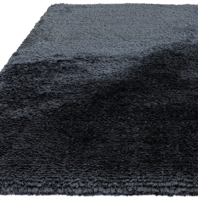 Plush Luxury Super Thick Heavyweight High-Density Hand-Woven Soft High-Pile Plain Polyester Tonal Textured Metallic Shimmer Shaggy Navy Blue Round Rug-Asiatic Carpets-Rug Love - The Most Loved Rug Store