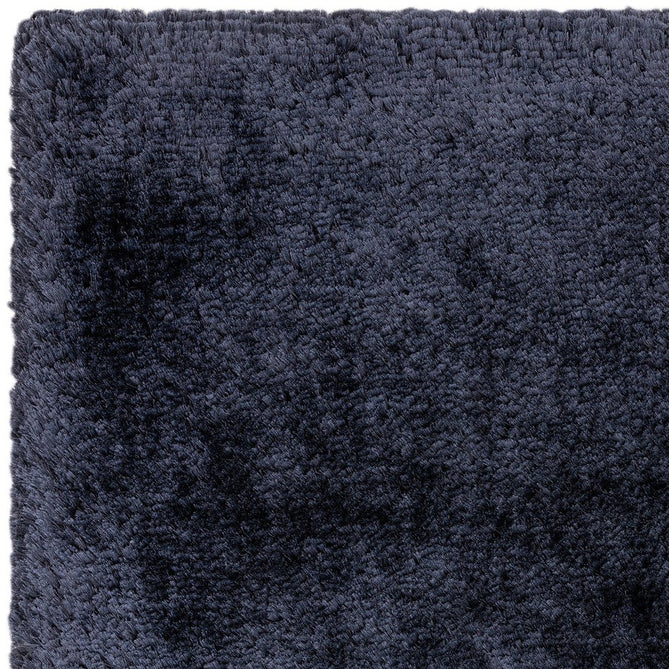 Plush Luxury Super Thick Heavyweight High-Density Hand-Woven Soft High-Pile Plain Polyester Tonal Textured Metallic Shimmer Shaggy Navy Blue Rug-Asiatic Carpets-Rug Love - The Most Loved Rug Store