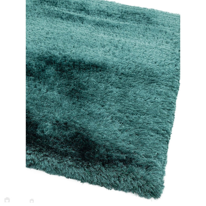 Plush Luxury Super Thick Heavyweight High-Density Hand-Woven Soft High-Pile Plain Polyester Tonal Textured Metallic Shimmer Shaggy Petrol Rug-Asiatic Carpets-Rug Love - The Most Loved Rug Store