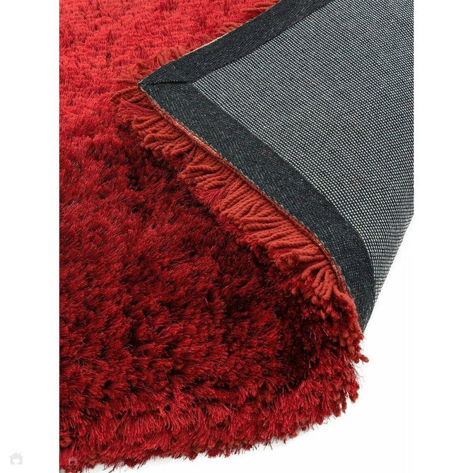 Plush Luxury Super Thick Heavyweight High-Density Hand-Woven Soft High-Pile Plain Polyester Tonal Textured Metallic Shimmer Shaggy Red Rug-Asiatic Carpets-Rug Love - The Most Loved Rug Store