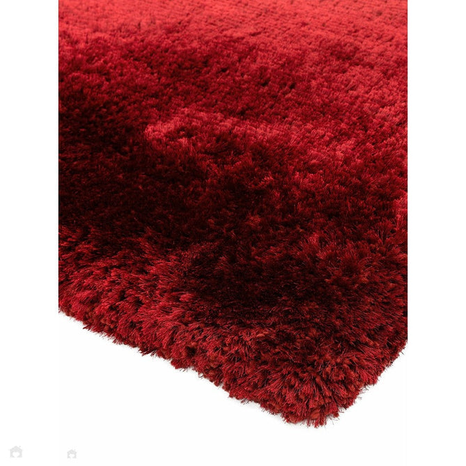 Plush Luxury Super Thick Heavyweight High-Density Hand-Woven Soft High-Pile Plain Polyester Tonal Textured Metallic Shimmer Shaggy Red Rug-Asiatic Carpets-Rug Love - The Most Loved Rug Store