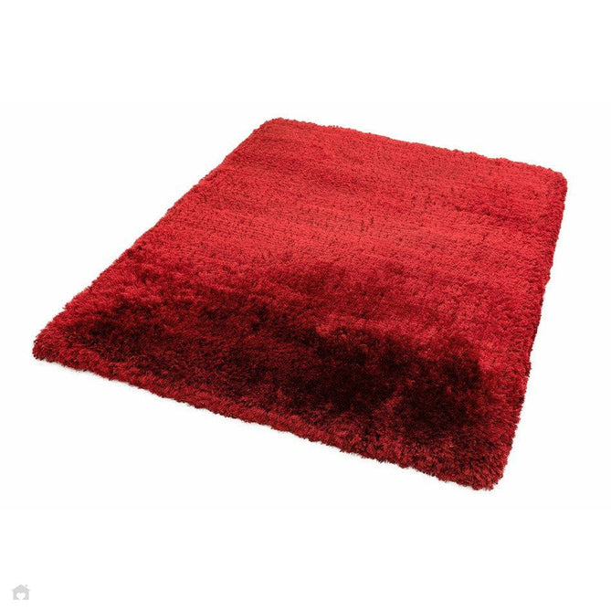 Plush Luxury Super Thick Heavyweight High-Density Hand-Woven Soft High-Pile Plain Polyester Tonal Textured Metallic Shimmer Shaggy Red Rug-Asiatic Carpets-Rug Love - The Most Loved Rug Store