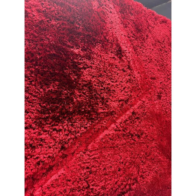 Plush Luxury Super Thick Heavyweight High-Density Hand-Woven Soft High-Pile Plain Polyester Tonal Textured Metallic Shimmer Shaggy Red Rug-Asiatic Carpets-Rug Love - The Most Loved Rug Store