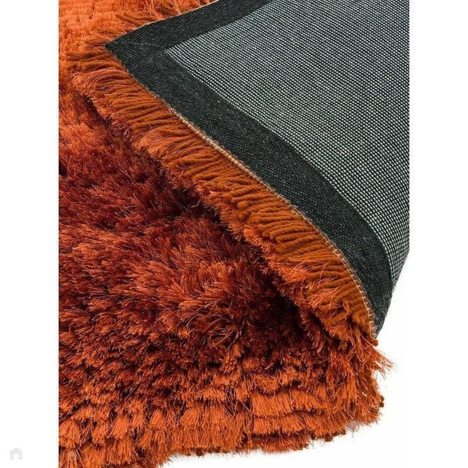 Plush Luxury Super Thick Heavyweight High-Density Hand-Woven Soft High-Pile Plain Polyester Tonal Textured Metallic Shimmer Shaggy Rust Rug-Asiatic Carpets-Rug Love - The Most Loved Rug Store