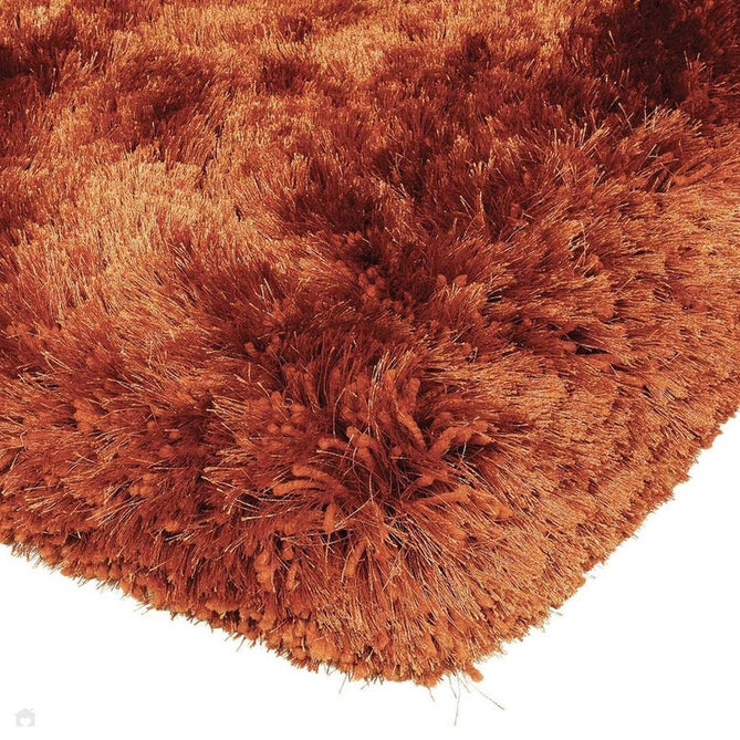 Plush Luxury Super Thick Heavyweight High-Density Hand-Woven Soft High-Pile Plain Polyester Tonal Textured Metallic Shimmer Shaggy Rust Rug-Asiatic Carpets-Rug Love - The Most Loved Rug Store