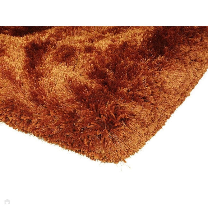 Plush Luxury Super Thick Heavyweight High-Density Hand-Woven Soft High-Pile Plain Polyester Tonal Textured Metallic Shimmer Shaggy Rust Rug-Asiatic Carpets-Rug Love - The Most Loved Rug Store