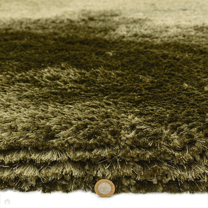 Plush Luxury Super Thick Heavyweight High-Density Hand-Woven Soft High-Pile Plain Polyester Tonal Textured Metallic Shimmer Shaggy Sage Round Rug-Asiatic Carpets-Rug Love - The Most Loved Rug Store